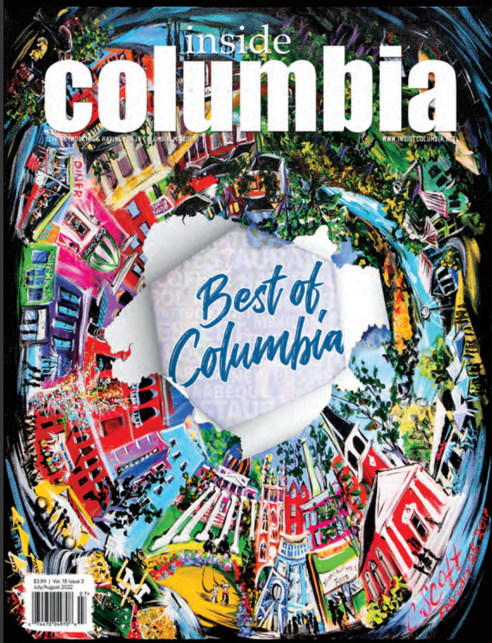 AroundTown Columbia, 12x12 color print, featured on the cover of Inside Columbia magazine